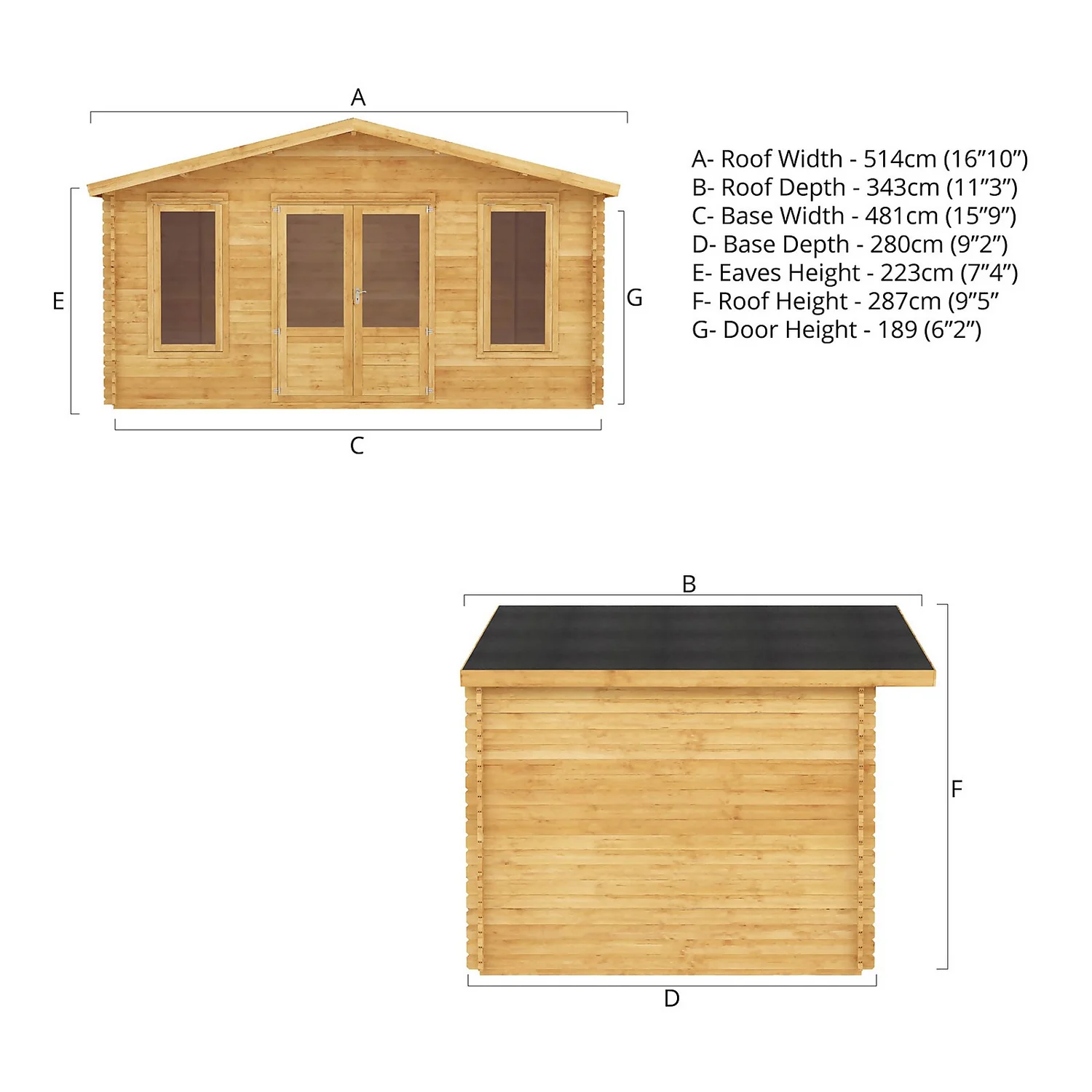Mercia 5m X 3m Retreat Log Cabin 34mm 9 Mercia 5m X 3m Retreat Log Cabin 34mm - Image 9