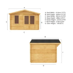 Mercia 4m X 3m Garden Retreat Log Cabin 28mm -Garden Decorations and Ornaments Store 13555835 2235025545891859