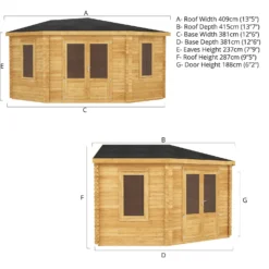 Mercia 4m X 4m Corner Log Cabin 44mm -Garden Decorations and Ornaments Store 13555841 1525025546495231