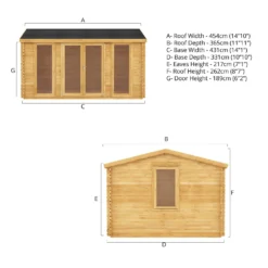 Mercia 4.5m X 3.5m Home Office Log Cabin 34mm -Garden Decorations and Ornaments Store 13555844 1775025545333532