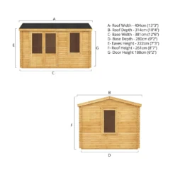Mercia 4m X 3m Home Office Log Cabin 44mm -Garden Decorations and Ornaments Store 13555848 1305025545238927