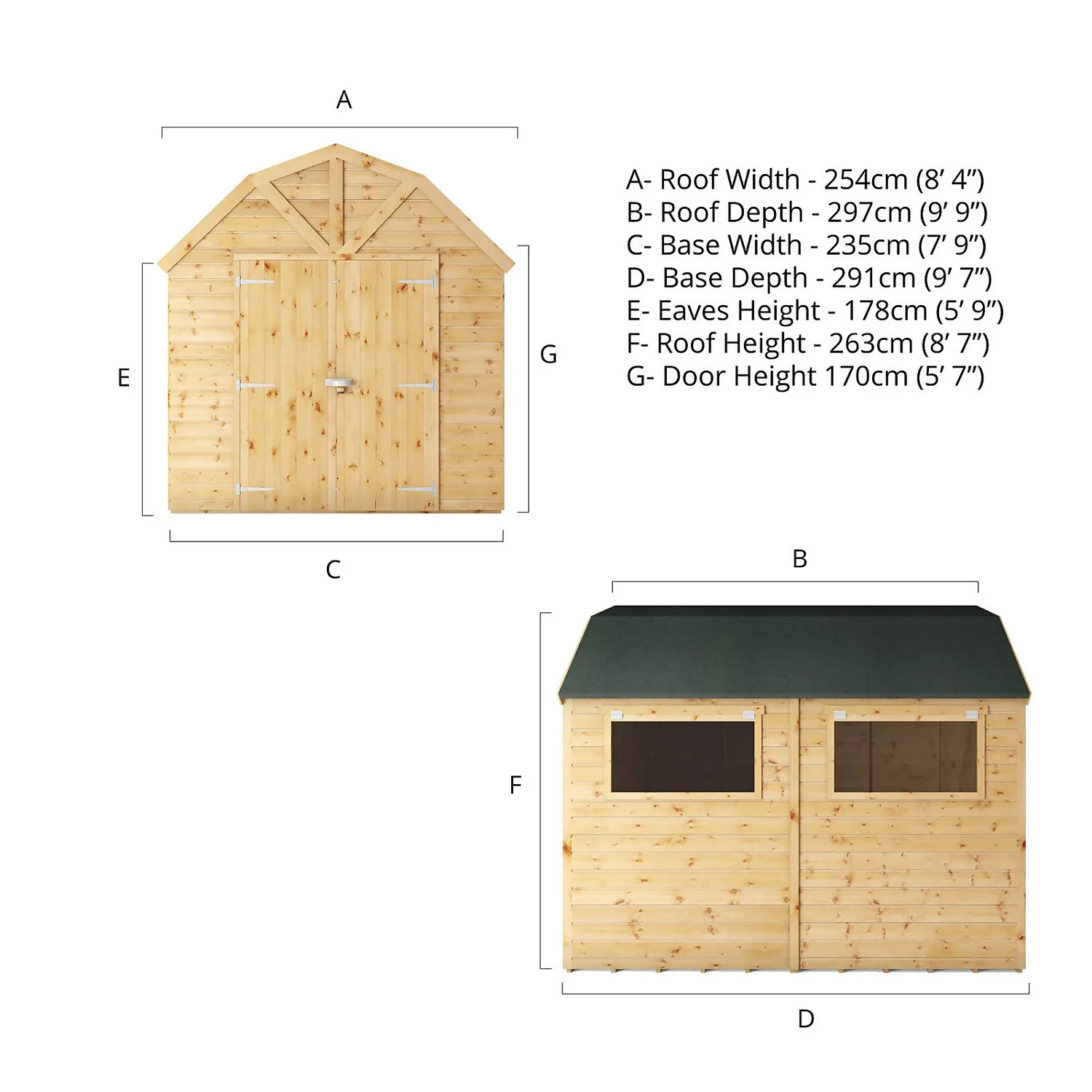 Mercia 10ft X 8ft Premium Shiplap Barn Shed 9 Mercia 10ft X 8ft Premium Shiplap Barn Shed - Image 9