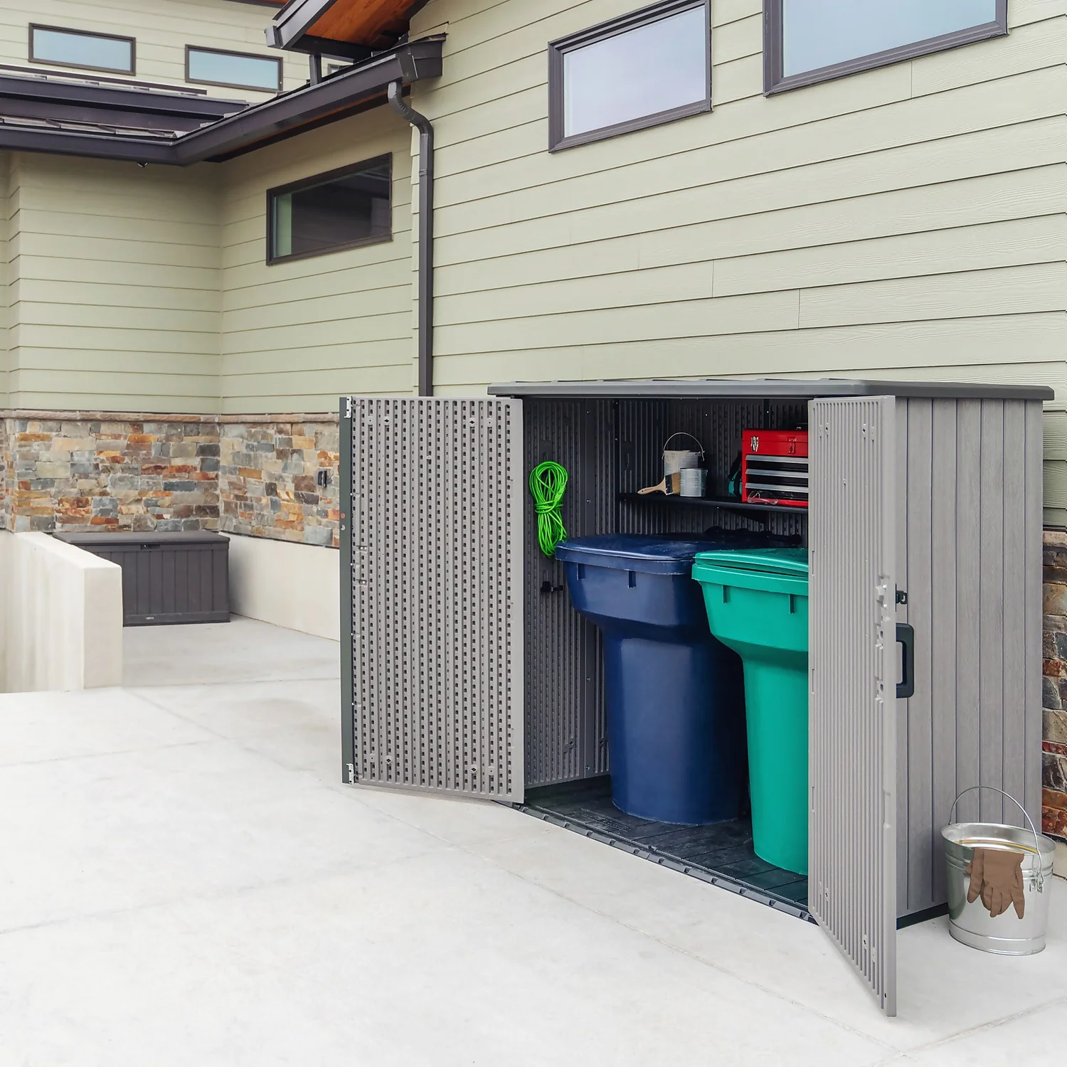 Lifetime Plastic Outdoor Utility Shed 2 Lifetime Plastic Outdoor Utility Shed - Image 2