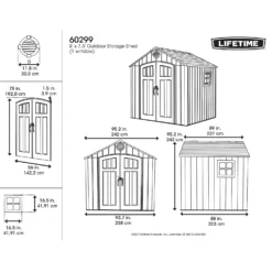Lifetime Plastic Outdoor Storage Shed - 8x7.5ft 11 Lifetime Plastic Outdoor Storage Shed - 8x7.5ft -Garden Decorations and Ornaments Store 13660827 1744949053235238