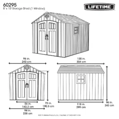 Lifetime Plastic Outdoor Storage Shed - 8x10ft -Garden Decorations and Ornaments Store 13660829 1284949046040122