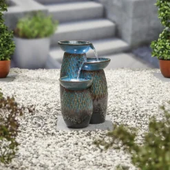 Stylish Fountain Glazed Trio Water Feature With LEDs 6 Stylish Fountain Glazed Trio Water Feature With LEDs -Garden Decorations and Ornaments Store 13846047 7854962028373355