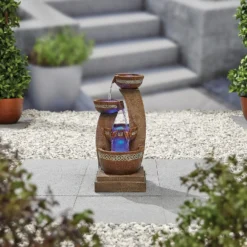 Stylish Fountain Azure Columns Water Feature With LEDs -Garden Decorations and Ornaments Store 13846050 8454962027721560
