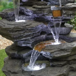 Stylish Fountain Hinoki Springs Water Feature With LEDs -Garden Decorations and Ornaments Store 13846067 1164962027829983