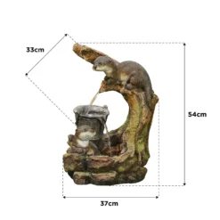 Stylish Fountain Otters Element Water Feature With LEDs -Garden Decorations and Ornaments Store 13846070 1334978880968539