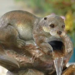 Stylish Fountain Otter Pools Water Feature With LEDs -Garden Decorations and Ornaments Store 13846071 1494962028210242