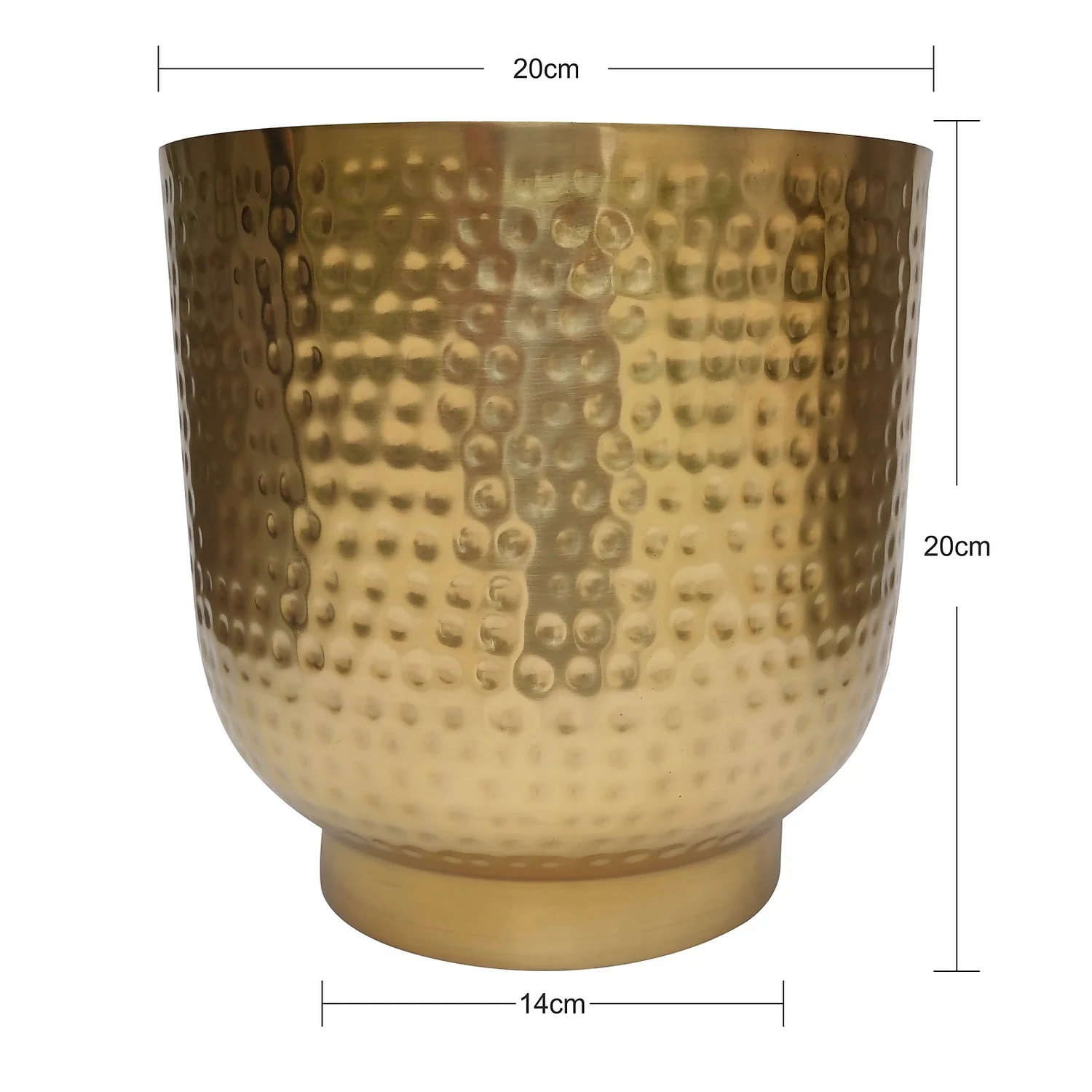 Hammered Brass Indoor Plant Pot - 20cm 3 Hammered Brass Indoor Plant Pot - 20cm - Image 3