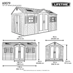 Lifetime 15 X 8ft Outdoor Storage Shed - Installation Included 11 Lifetime 15 X 8ft Outdoor Storage Shed - Installation Included -Garden Decorations and Ornaments Store 13911312 3424978028043366