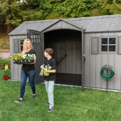 Lifetime 15 X 8ft Rough Cut Dual Entry Outdoor Storage Shed - Installation Included 12 Lifetime 15 X 8ft Rough Cut Dual Entry Outdoor Storage Shed - Installation Included -Garden Decorations and Ornaments Store 13911316 1134978027782540
