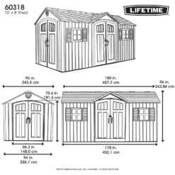 Lifetime 15 X 8ft Rough Cut Dual Entry Outdoor Storage Shed - Installation Included 19 Lifetime 15 X 8ft Rough Cut Dual Entry Outdoor Storage Shed - Installation Included -Garden Decorations and Ornaments Store 13911316 5044978028394780