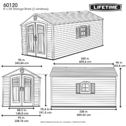 Lifetime 8 X 20ft Outdoor Storage Shed - Installation Included -Garden Decorations and Ornaments Store 13911318 1814978028282712