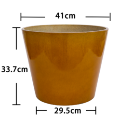 Glazed Finish Planter Mustard 40cm -Garden Decorations and Ornaments Store 13928632 8965001956156202