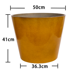 Glazed Finish Planter Mustard 50cm -Garden Decorations and Ornaments Store 13928633 2055001956225790