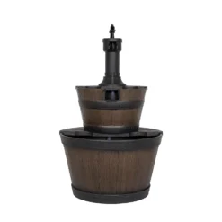 Stylish Fountain Whiskey Barrels Garden Water Feature -Garden Decorations and Ornaments Store 13944159 1945005845191088