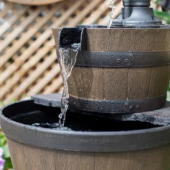 Stylish Fountain Whiskey Barrels Garden Water Feature -Garden Decorations and Ornaments Store 13944159 4575005844861163