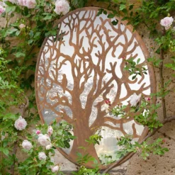 MirrorOutlet Bird Round Garden Mirror - 60cm -Garden Decorations and Ornaments Store 13950588 9794987140016602