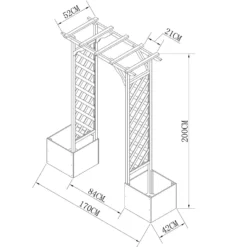 Homebase Wooden Garden Arched Trellis With Planters 13 Homebase Wooden Garden Arched Trellis With Planters -Garden Decorations and Ornaments Store 13967032 2065060441143863