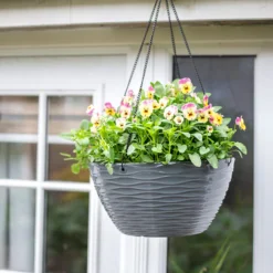 Wave Hanging Basket Charcoal - 35cm -Garden Decorations and Ornaments Store 13973619 5855011239782385
