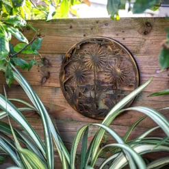 Allium Garden Wall Art 35cm - Antique Bronze -Garden Decorations and Ornaments Store 13981005 1135005835194086