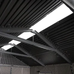 Lifetime 7x7ft Outdoor Storage Shed - Rough-Cut Grey -Garden Decorations and Ornaments Store 13997403 1605000055011244