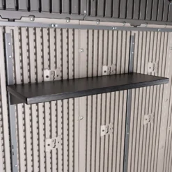 Lifetime 7x7ft Outdoor Storage Shed - Rough-Cut Grey -Garden Decorations and Ornaments Store 13997403 5775000055102387