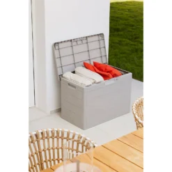 Toomax Garden Storage Box 160L - Warm Grey -Garden Decorations and Ornaments Store 13997480 1085004537305487
