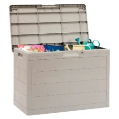 Toomax Garden Storage Box 160L - Warm Grey -Garden Decorations and Ornaments Store 13997480 1115004537171423