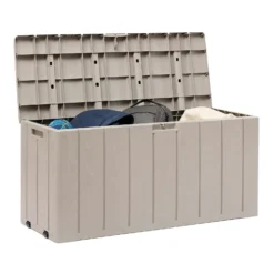 Toomax Bravo Garden Storage Box 270L - Warm Grey -Garden Decorations and Ornaments Store 13997481 5245004537169884