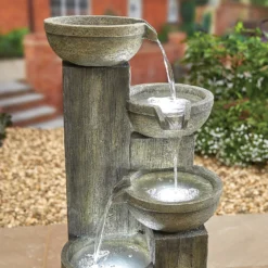 Stylish Fountain Ash Columns Water Feature With LEDs -Garden Decorations and Ornaments Store 14519359 4105047822611828