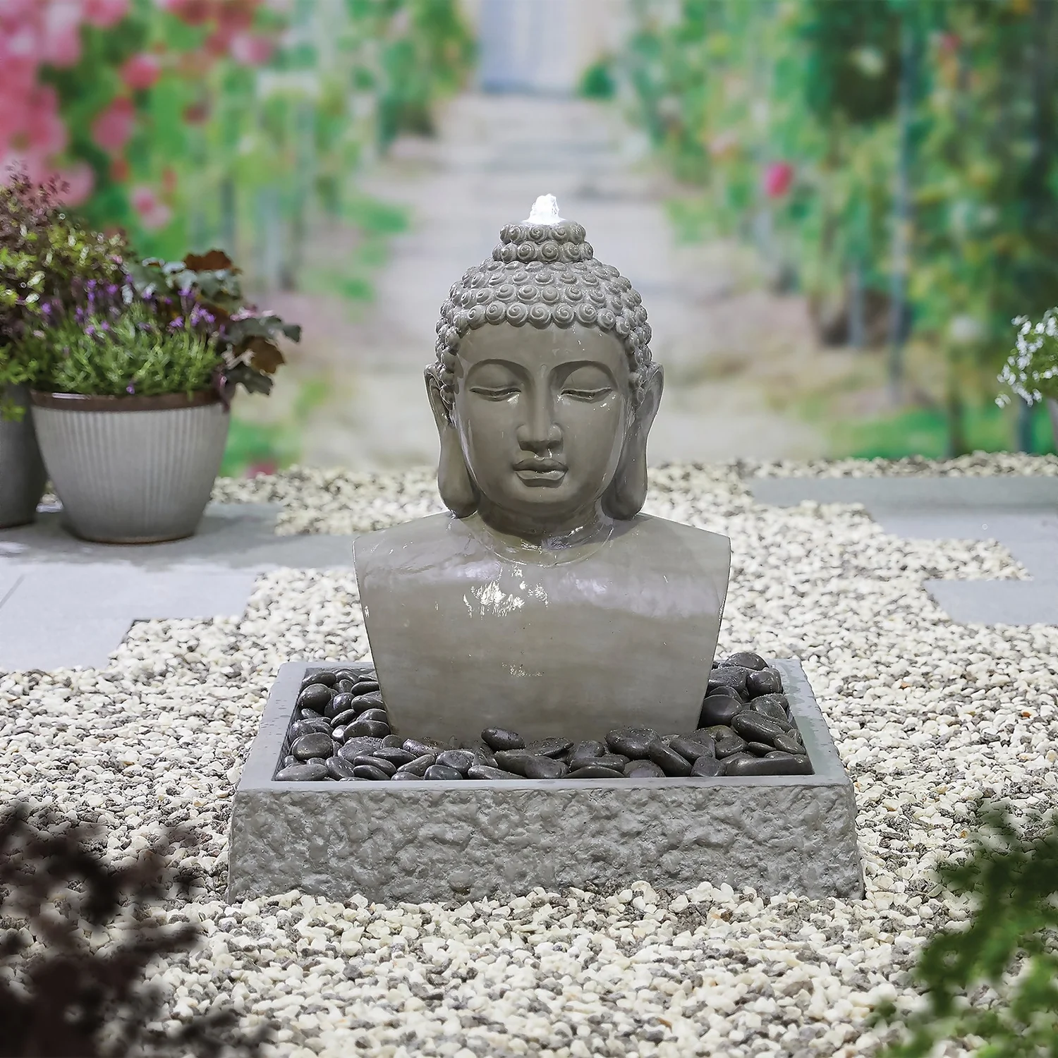 Stylish Fountain Lotus Buddha Water Feature With LEDs 3 Stylish Fountain Lotus Buddha Water Feature With LEDs - Image 3